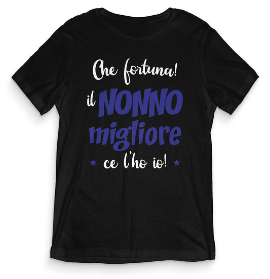 TeesBlitz T-Shirt Uomo - Che fortuna Nonno - tee23-20