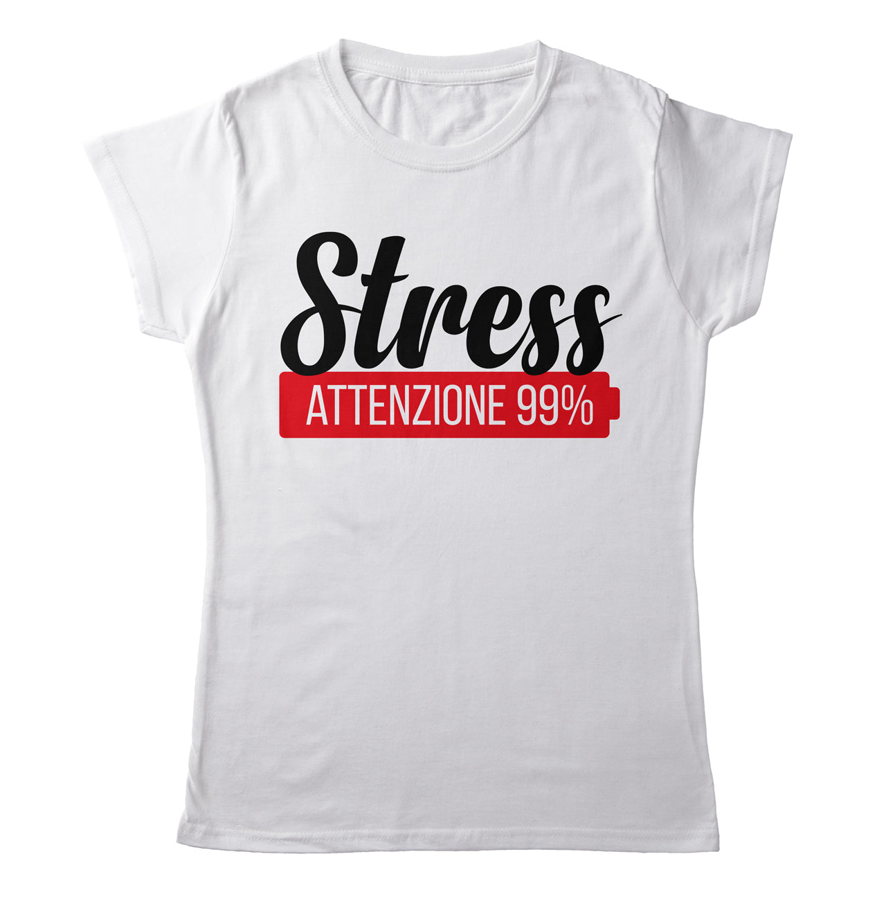 TeesBlitz T-Shirt divertente - Stress attenzione 99% - tee21-004