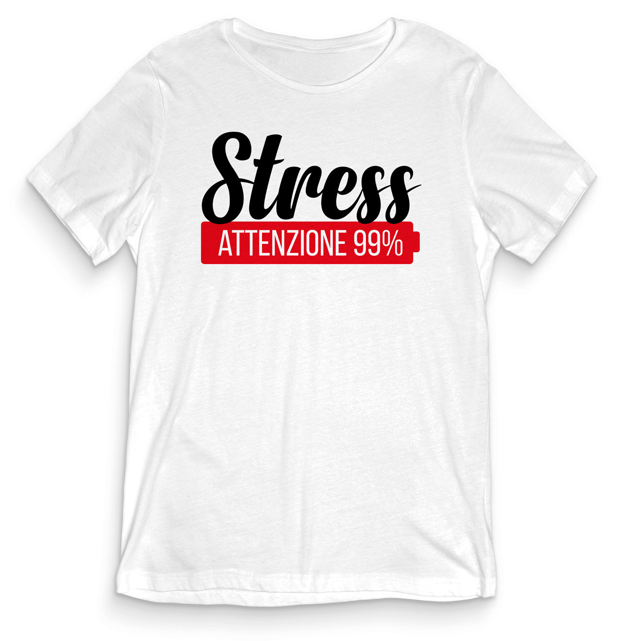 TeesBlitz T-Shirt divertente - Stress attenzione 99% - tee21-004