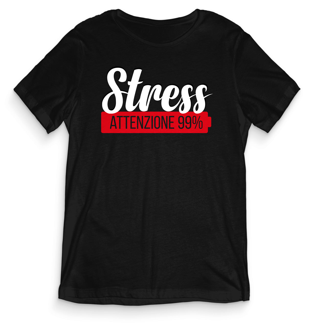 TeesBlitz T-Shirt divertente - Stress attenzione 99% - tee21-004