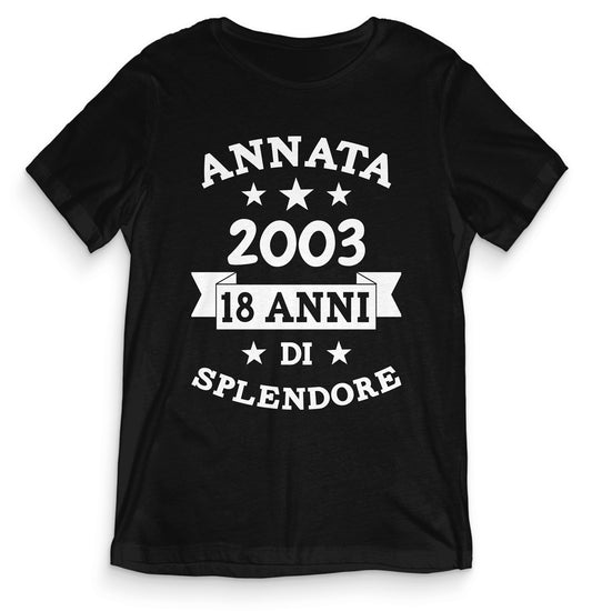 TeesBlitz T-Shirt divertente - Annata 2003 18 anni di splendore - tee21-032