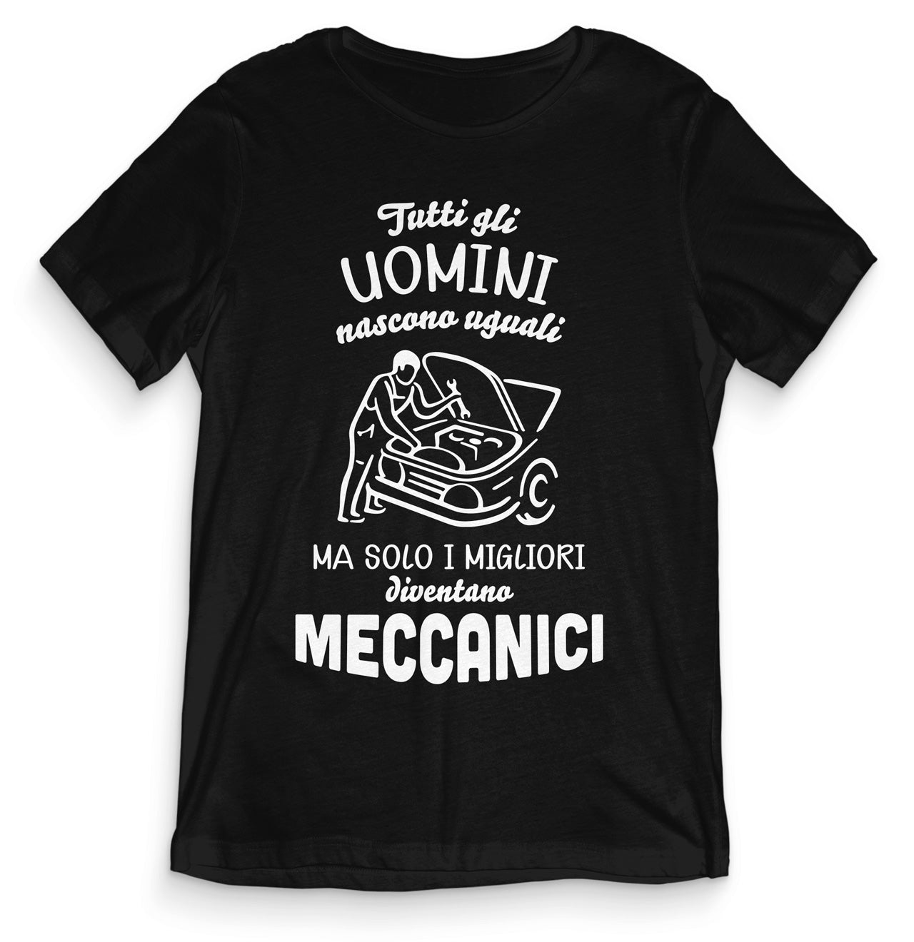 TeesBlitz T-Shirt divertente - Tutti gli uomini nascono uguali ma solo i migliori diventano meccanici - tee21-043